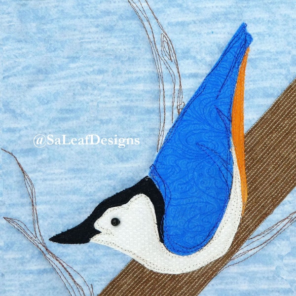 White-breasted Nuthatch - Bird Quilt Pattern - PDF Download