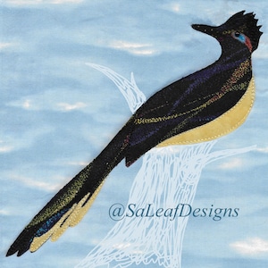 Greater Roadrunner - Bird Applique Quilt Pattern - Digital Download
