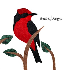 Vermilion Flycatcher - Bird Quilt Pattern - PDF Download
