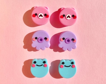 SET VAN 3 PAR: Pastel Kawaii Creatures Joy-Con Stick Caps van Tinkalila