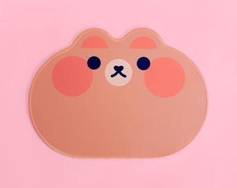 Tappetino per mouse a forma di orso bruno / Tappetino per mouse antiscivolo kawaii per giochi e ufficio domestico