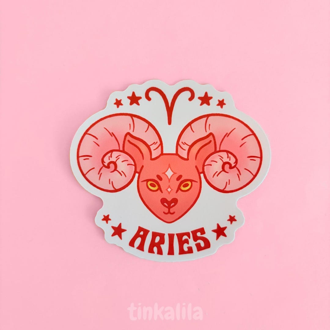 Aries Zodiac Vinyl Sticker - Etsy