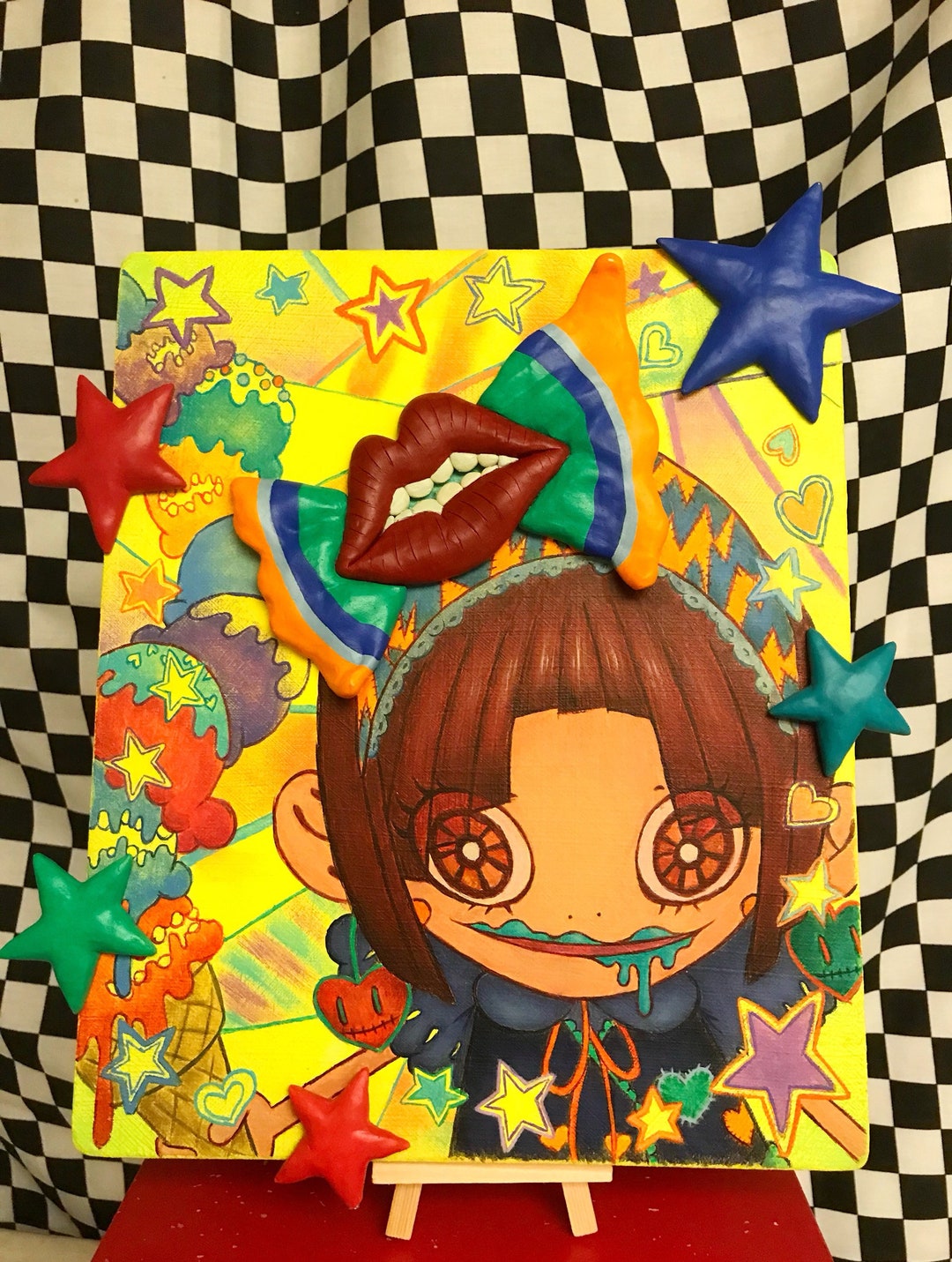 Tarako the Paradise, Original Painting, Ice Cream Girl, Kawaii Painting