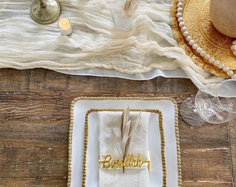 Bismillah Napkin Wrap Set Bismillah Napkin Ring Ramadan Decorations Eid Decorations