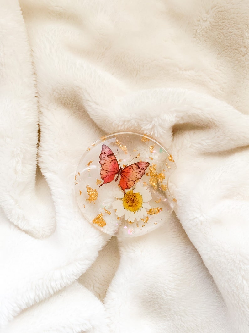 Set of 2 Butterfly Car Coasters Butterfly Gifts Car Etsy