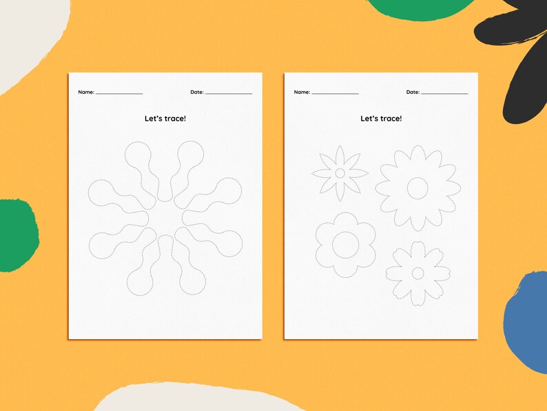 30 Fun Abstract Preschool Line Tracing Worksheets Bundle,lines Trace ...