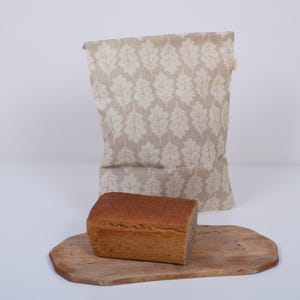 Bio-Bienenwachs-Brotsack LEAF - Brotbeutel aus bienwachsgetränkter Baumwolle - hält Brot, Gemüse und Obst 100% natürlich lange frisch