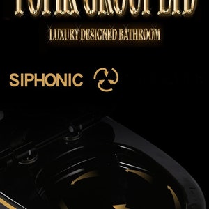 Rimless Flush-Bathroom luxury black toilet design model with Hand made Flower WC image 4