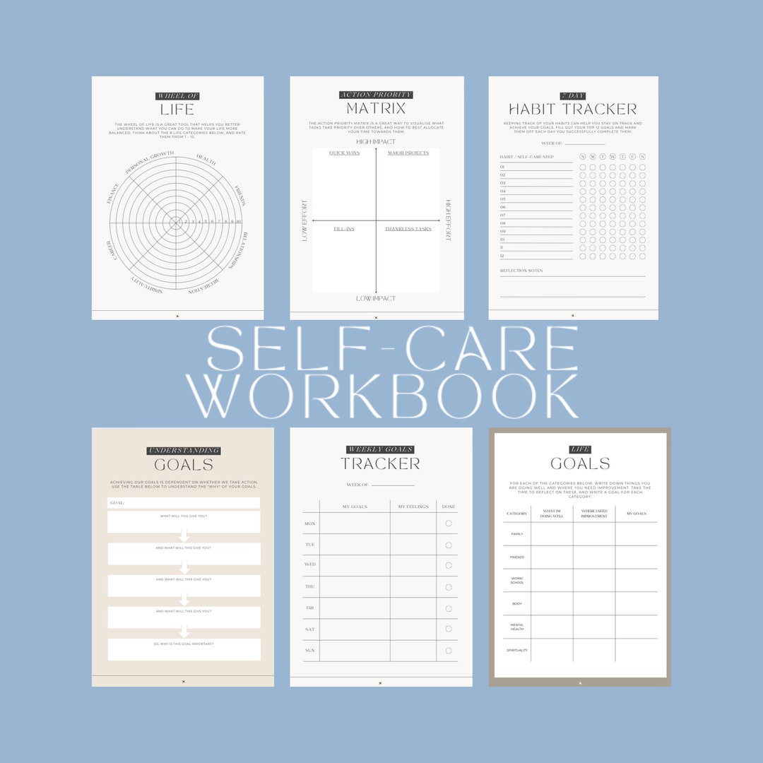 Self Care Workbook, Minimalist, Minimal Journal, Mental Health, Anxiety, Depression, ADHD,ADD ...