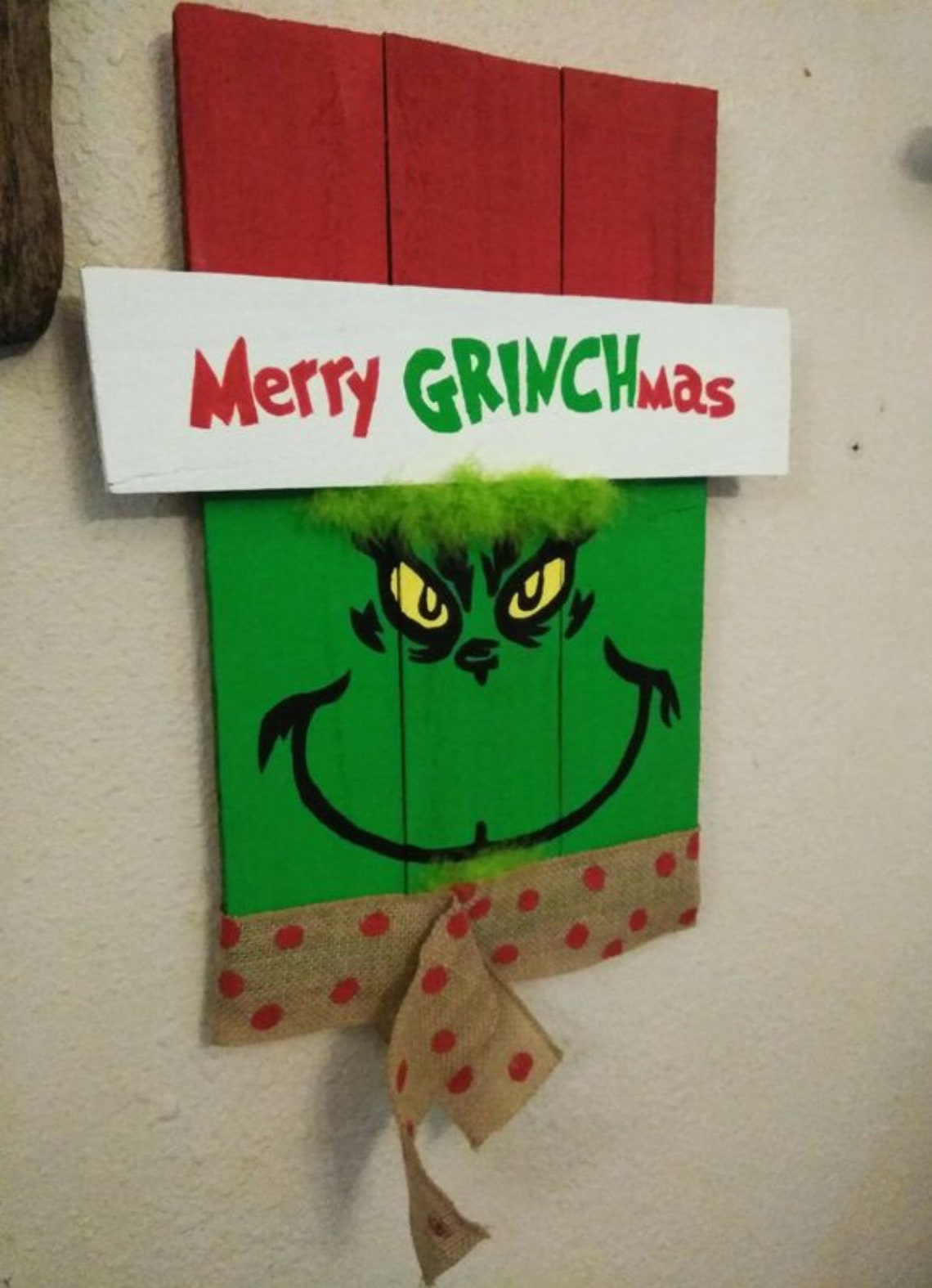 Merry Grinchmas Grinch Wall Decor Christmas Signs The Etsy