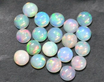 Multi Flashy Ethiopian Opal Cabochon: Round Gemstone Lot