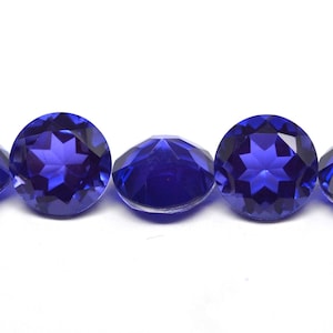 Tanzanite Quartz 6mm Round Faceted Cut 1Piece Blue Tanzanite Color Quartz Doublet Loose Gemstone For Making Jewelry 1Cts