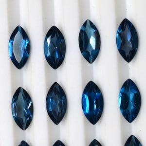 London Blue Topaz 3x6mm To 6x12 Marquise Shape Topaz Stone Faceted Blue Topaz London Blue Topaz Topaz For Making Jewelry  CrystalcraftCo