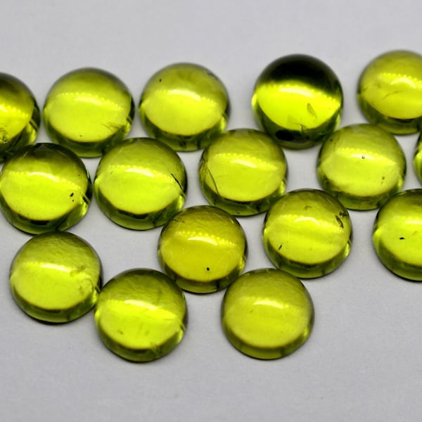 Peridot 3mm 4mm 5mm 6mm 7mm Round Natural Peridot Cabochon Flat back Calibrated Green Peridot birthstone Loose Gemstone For jewelry Making