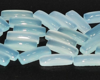 Handmade Chalcedony Baguette Cabochon: Loose Gemstone for Jewelry Making
