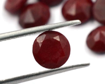 Faceted Round Ruby Corundum: 5-15mm Loose Gemstone