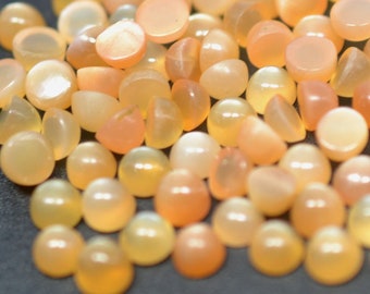 Peach Moonstone Cabochon: Round Gemstone for Jewelry Making (4-12mm)