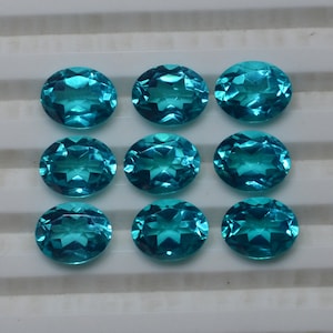 Paraiba Quartz Doublet: Facetterad oval ädelsten (8 x 10 mm)