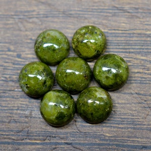 Henna Jasper Round Cab Calibrated Stone Green Henna Jasper Cabochon Gemstone Natural Green Jasper Gemstone For Making Jewelry Size 4mmTo15mm