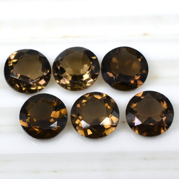 Smoky Quartz 2.5mm 3mm 4mm 5mm 6mm 8mm 10mm Round Faceted Cut Loose Gemstone Smoky Quartz For Making Jewelry