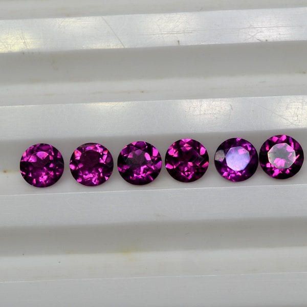 Rhodolite 2mm,3mm 4mm 5mm 6mm 7mm Round Faceted Cut Stone Calibrated Pink Natural Rhodolite Gemstone For Making Jewelry CrystalcraftCo