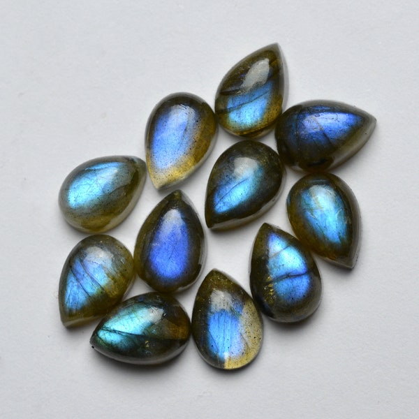 Labradorite  Pear Shape Cab Natural Blue Fire Labradorite Cabochon Gemstone Lot For Making Jewelry calibrated Stone Size 4x6mm to 15x20mm