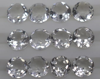 Crystal Quartz 3mm 4mm 5mm 6mm To 15mm Round Faceted Cut Gemstone Natural Clear Quartz Stone Handmade Cut Loose Gemstone For Making Jewelry