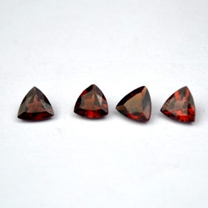 Red Garnet Gemstone: Trillion Faceted Cut, January Birthstone