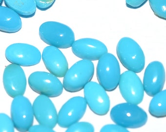 Sleeping Beauty Turquoise 3x4mm 3x5mm 4x6mm 5x7mm 6x8mm Oval Calibrated Cabochon Flat back Natural Turquoise Gemstone For Making Jewelry