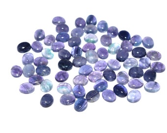 Large Purple Fluorite oval cabochon 49x32mm