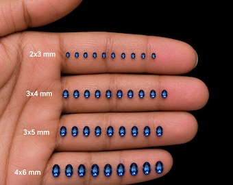 Natural London Blue Topaz Oval Faceted Gemstones, Calibrated Jewelry Making 2x3mm to 4x6mm
