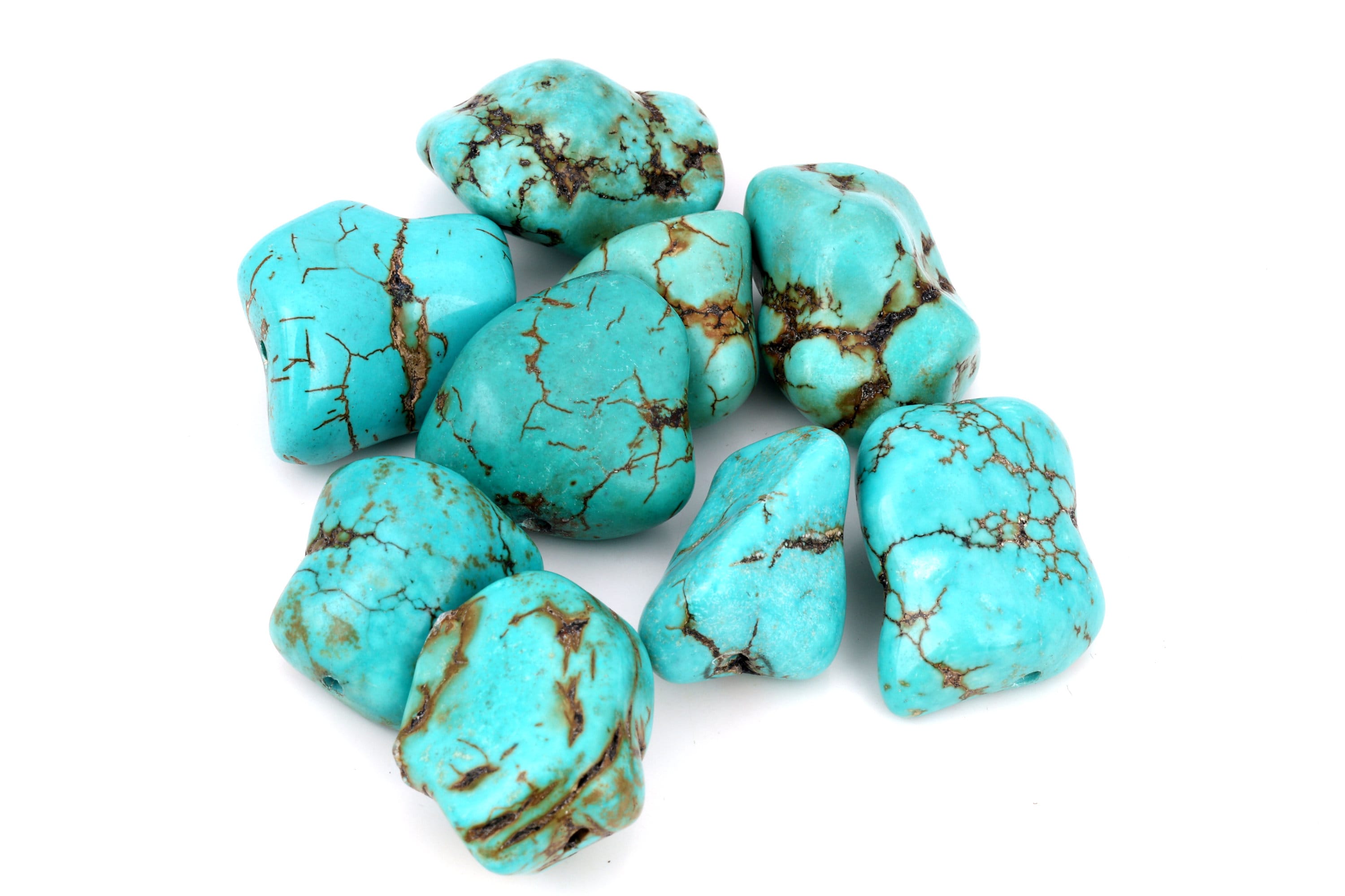 ＊Tibet turquoise tumble type AAA Tibetan Turquoise Tumbled Stone: Drilled Gemstone Jewelry (113