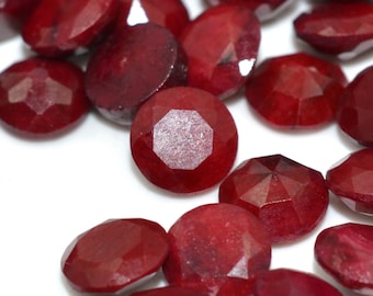 Corindón rojo rubí facetado: lote de piedras preciosas sueltas para joyería