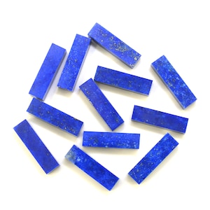 Lapis Lazuli Cabochon Rectangle 3x10mm 4x10mm 5x15mm Bar Loose Gemstone Calibrated Natural Lapis Lazuli Gemstone For Jewelry Making 1.5Cts