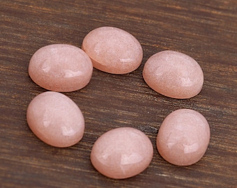 AAA Peach Moonstone Oval Cabochon: Jewelry Making Gemstone (4x6mm to 15x20mm)