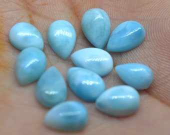 Karibik Larimar Edelstein Cabs 4x6mm 5x8mm 6x8mm 6x9mm 8x12mm 9x13mm 10x13mm 10x14mm 11x15mm 12x16mm Larimar Pear Cabochon Lot