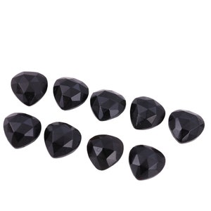 AAA Black Onyx Heart Shape Briolettes, Natural Black  Onyx Faceted Heart Shape Gemstone Beads, Green Onyx Loose For Jewelry Making All Size