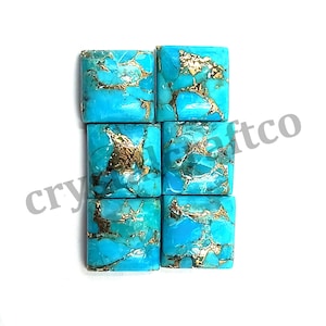 Kingman Mojave turquoise,Blue Mohave turquoise square cabochons, Calibrated Flat back cabochons, gemstones for bezel setting All Size