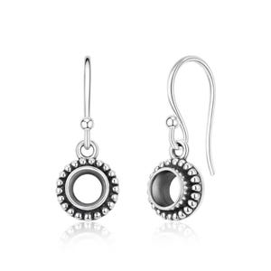 Silver Settings Rope Stud, 925 Sterling Silver Mount Earring