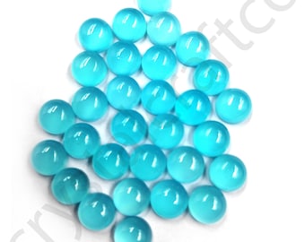 Paraiba Chalcedon Cabochon: kalibrierter runder Edelstein (4 mm-20 mm)