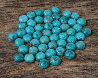 Kingman Arizona Türkis Cabochons: 8 mm Rundes Edelstein Lot