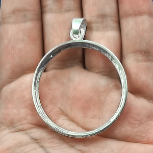 round Mounting in 925 Sterling Silver Mount/Setting, round Shape pendant  Mount Various Sizes 16x16mm to 40x40mm Mount Connector