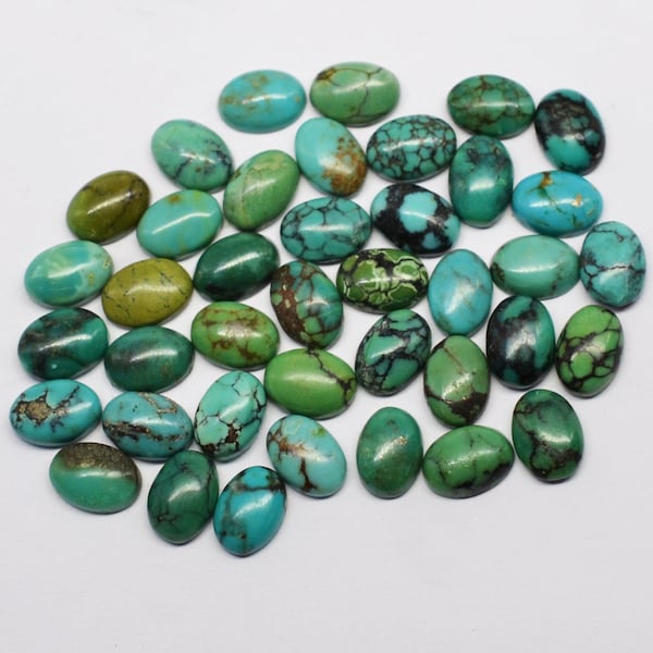 Turquoise Oval Shape Gemstone Cabochon Natural Tibetan loose Stone Turquoise Cabs Turquoise For Making Jewelry All Size 4x6mm To 15x20mm