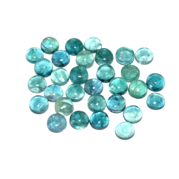 Fluorite Cabochon Round Shape Flat Back Calibrated Size 4mm To 13mm Green Fluorite Cabs Natural Fluorite Loose Gemstone For Jewelry Making