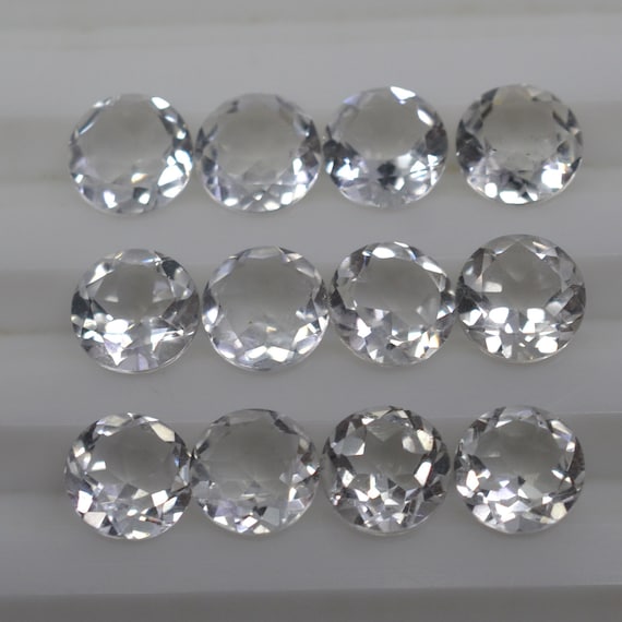 Round Faceted Cut Loose Gemstone Natural Crystal Quartz Crystal Quartz Cut Gemstone-Natural Crystal Quartz Cut Stones-Crystal Quartz