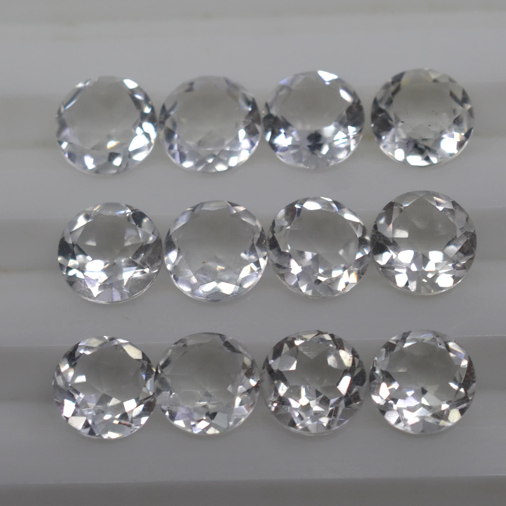 Faceted Round Crystal Quartz Gemstone: 3mm-15mm Loose Stone