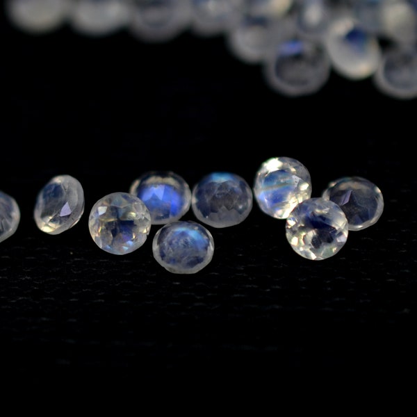 Rainbow Moonstone 2mm 2.5mm Round Faceted Cut 1Pcs Natural Loose Gemstone Natural Rainbow Moonstone Gemstone Lot