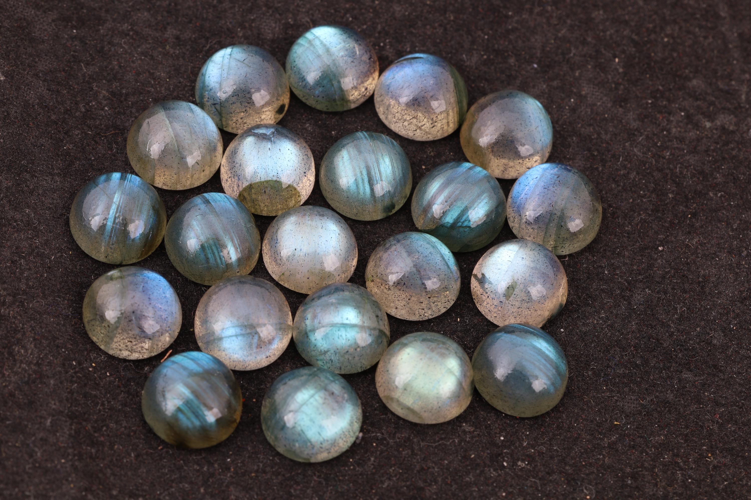 Flashy Labradorite Cabochon: Round Natural Gemstone Mix (3mm-12mm