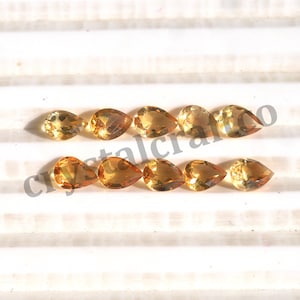Citrino naturale Qualità AAA+ Taglio sfaccettato Gemma calibrata Forma di pera Pietre preziose di alta qualità Forma a goccia Dimensioni da 5x3mm a 10x14mm