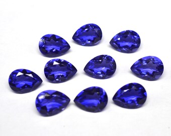 Pear Faceted Tanzanite Quartz Doublet: Loose Gemstone (4x6mm To 15x20mm)